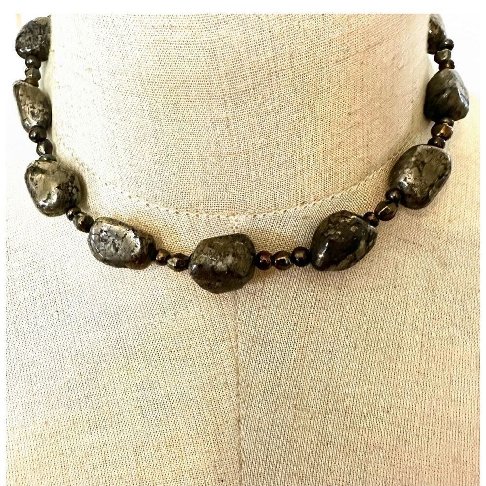 Chunky Pyrite Nugget Necklace